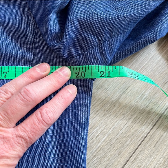 BANANA REPUBLIC Linen Blend Blazer, Denim Blue, Size 12 - Picture 11 of 13
